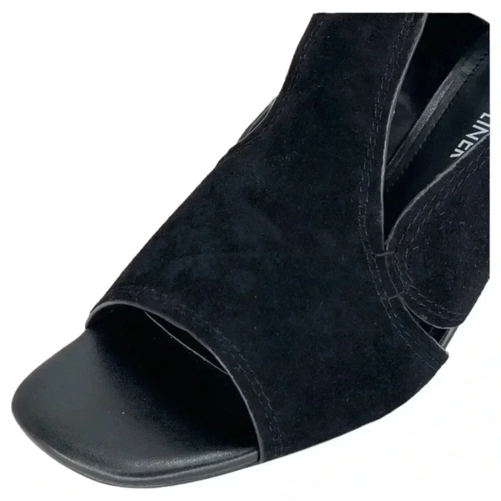 Donald J Pliner Sila2 Black Suede Leather Womens Wedge Pump Size 6.5M